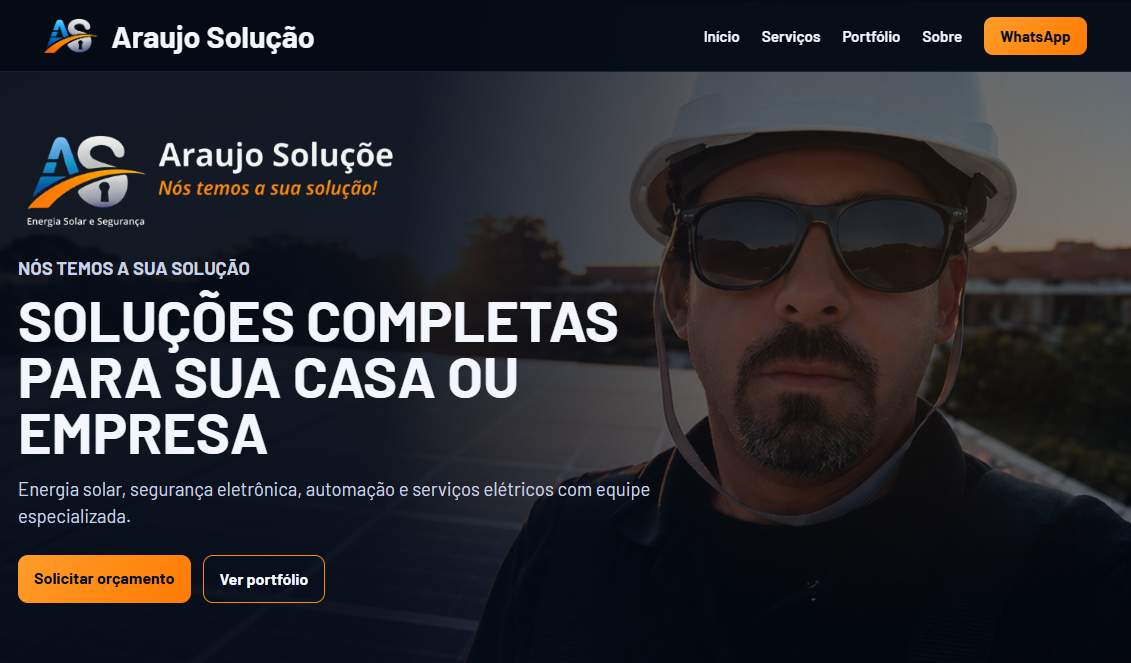 Preview do site Araujo Solução