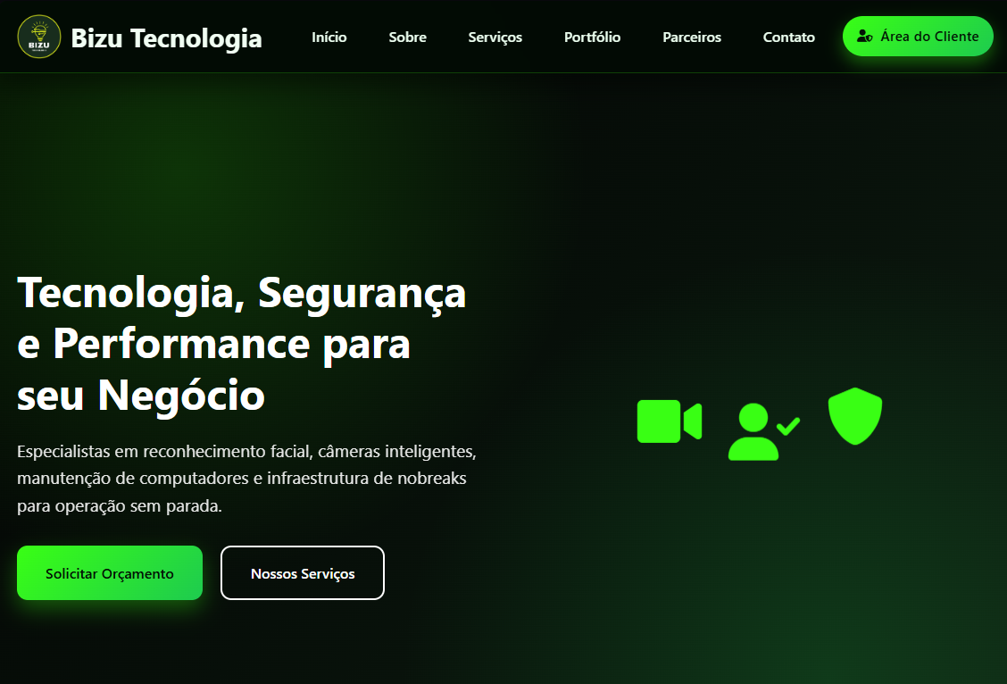 Preview do site Bizu Tecnologia