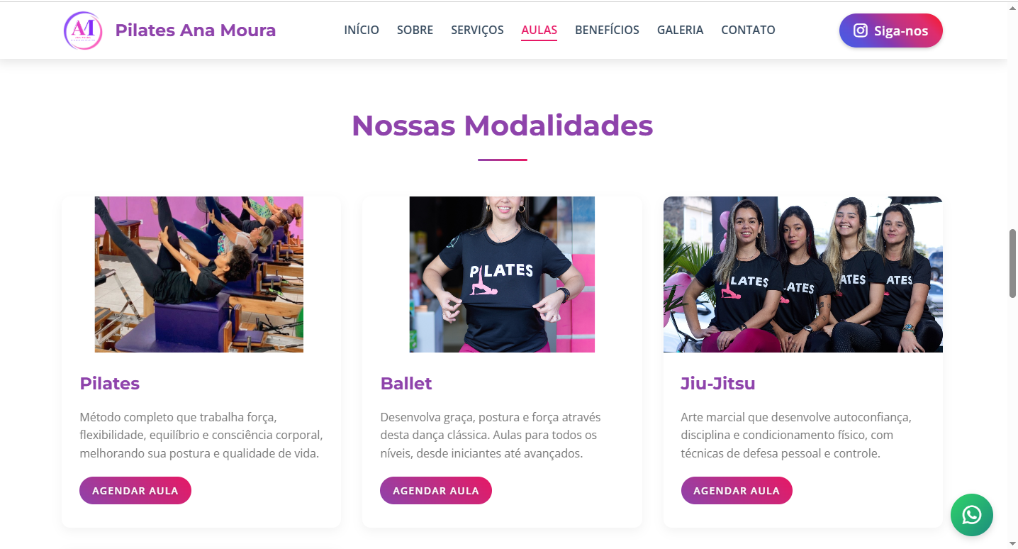 Preview do site Pilates Ana Moura